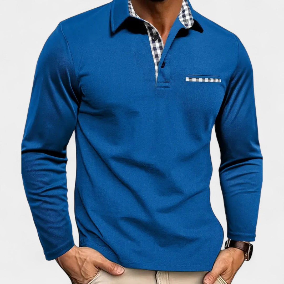 Jakub - Tricou polo pentru bărbați cu mânecă lungă