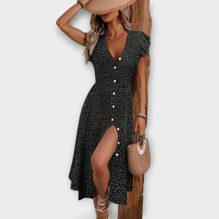 Îmbrăcăminte elegantă midi cu buline