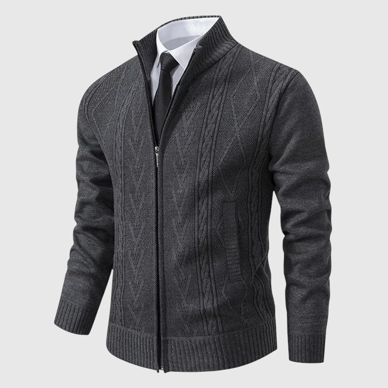 Jakub – Pulover tricotat cu fermoar și guler înalt