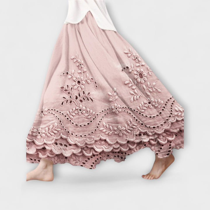 Lună – Maxirochiu Boho cu Broderie