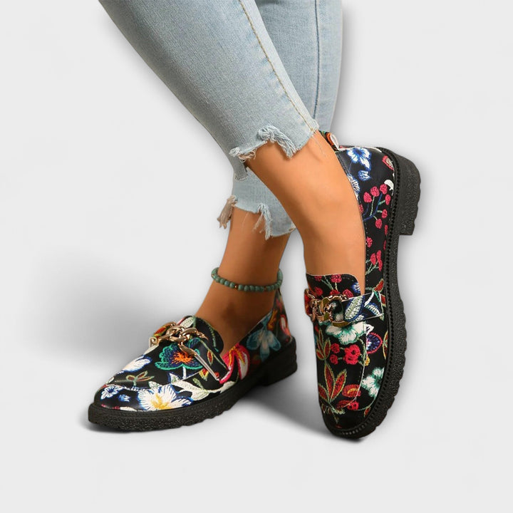 Orla – Moccasini multicolori cu model floral