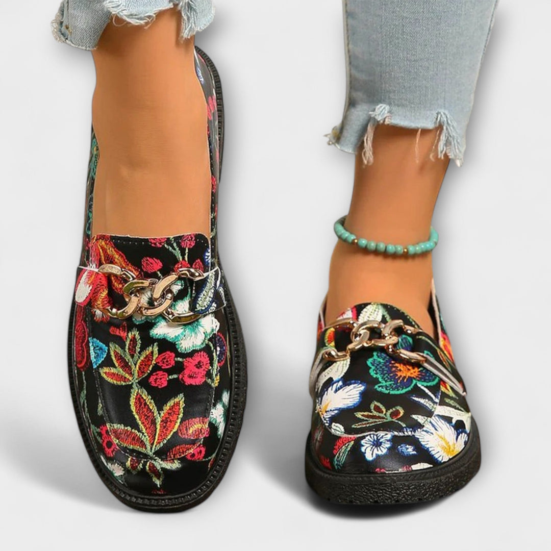 Orla – Moccasini multicolori cu model floral