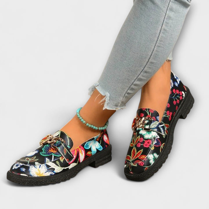 Orla – Moccasini multicolori cu model floral