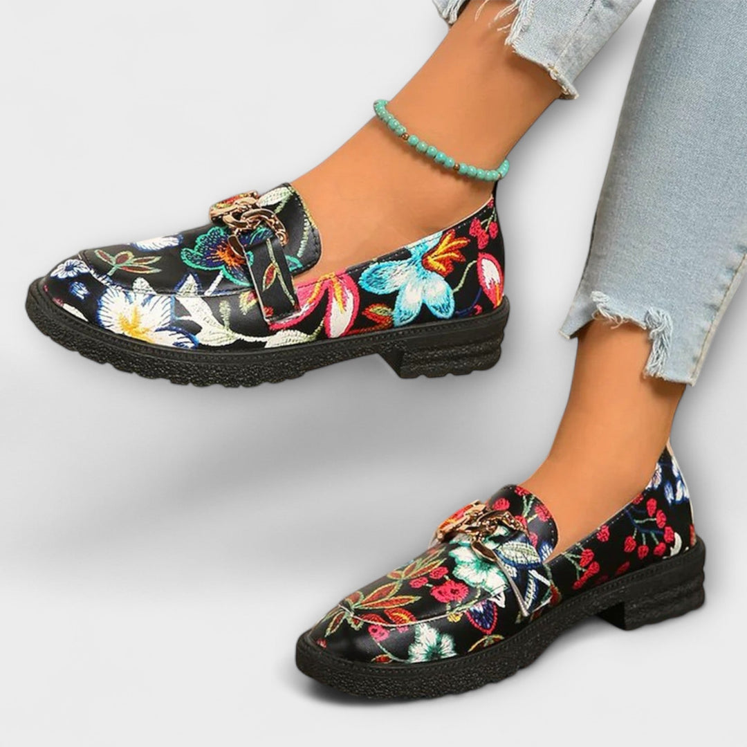 Orla – Moccasini multicolori cu model floral