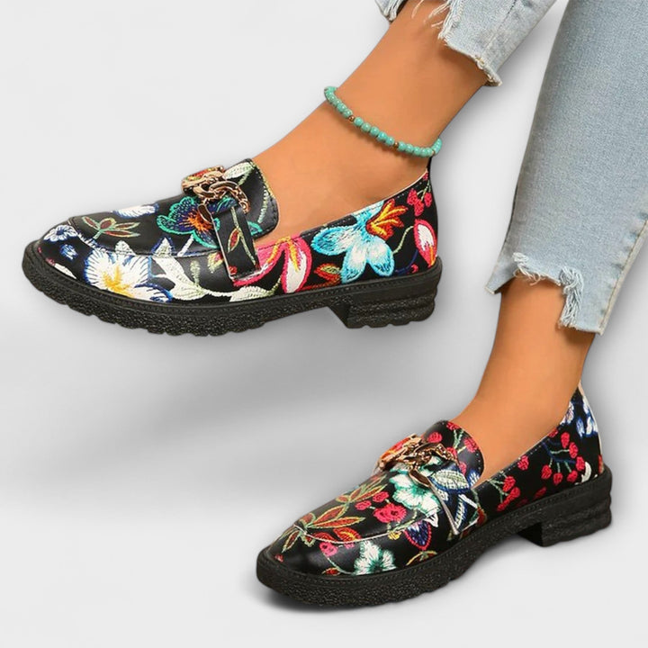 Orla – Moccasini multicolori cu model floral