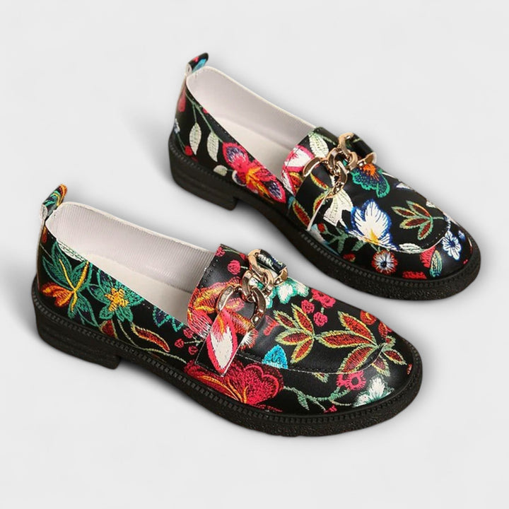 Orla – Moccasini multicolori cu model floral