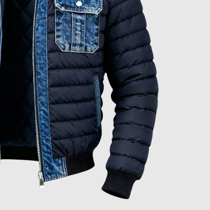 Jakub - Geacă de outdoor vintage pentru bărbați cu patchwork din denim