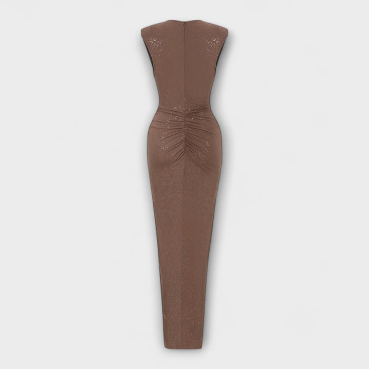 Thea - Rochie maxi cu decolteu adânc în V