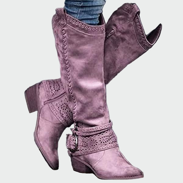 Veselka - Botine retro din piele estilo cowboy