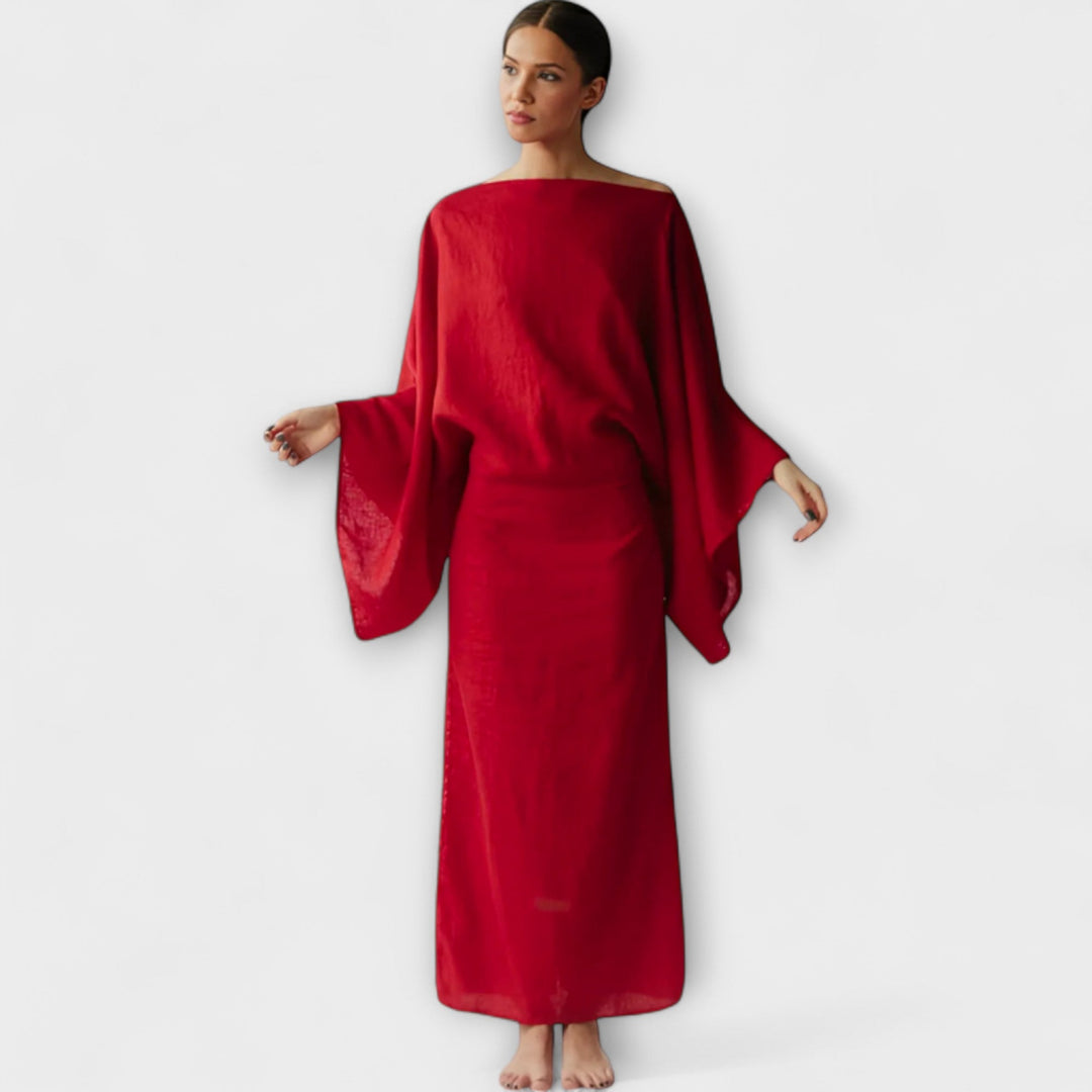 Dana - Rochie kimono din lână și bumbac