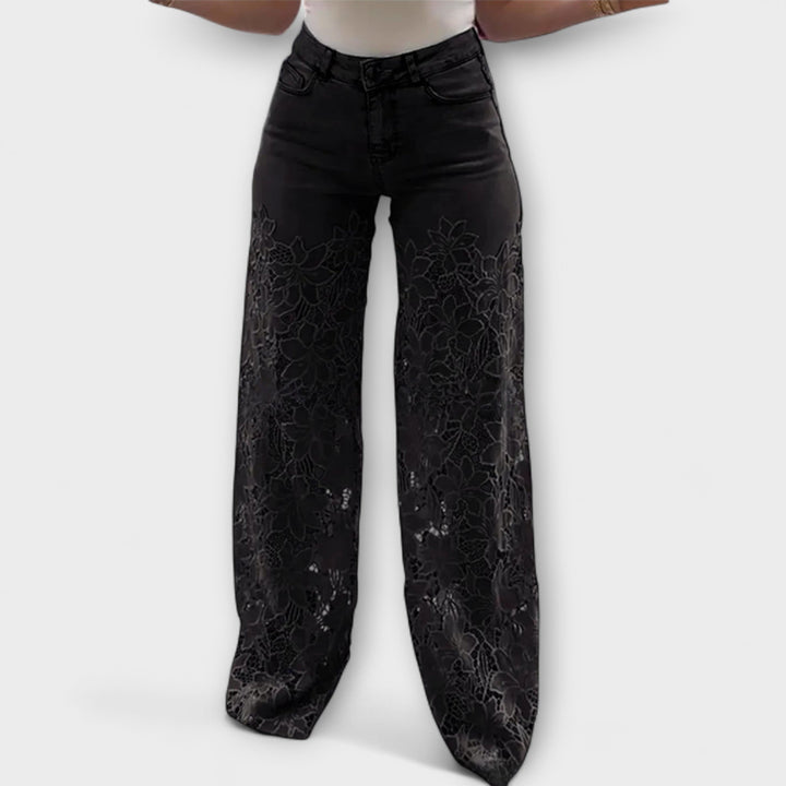 Jeans de pește cu patchwork de la modă