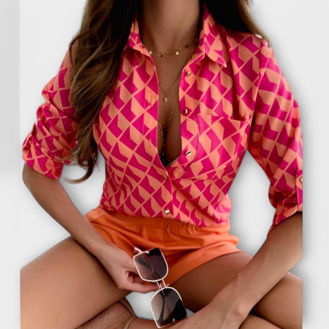 Camila – Bluză Geometrică Eleganta